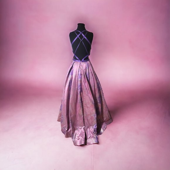 Morell Maxie Metallic Jacquard Print Ball Gown - Picture 5 of 8